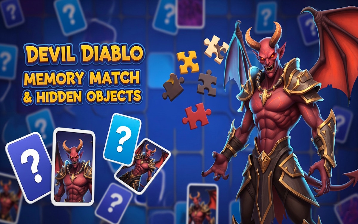 Devil Diablo Memory Match & Hidden Objects