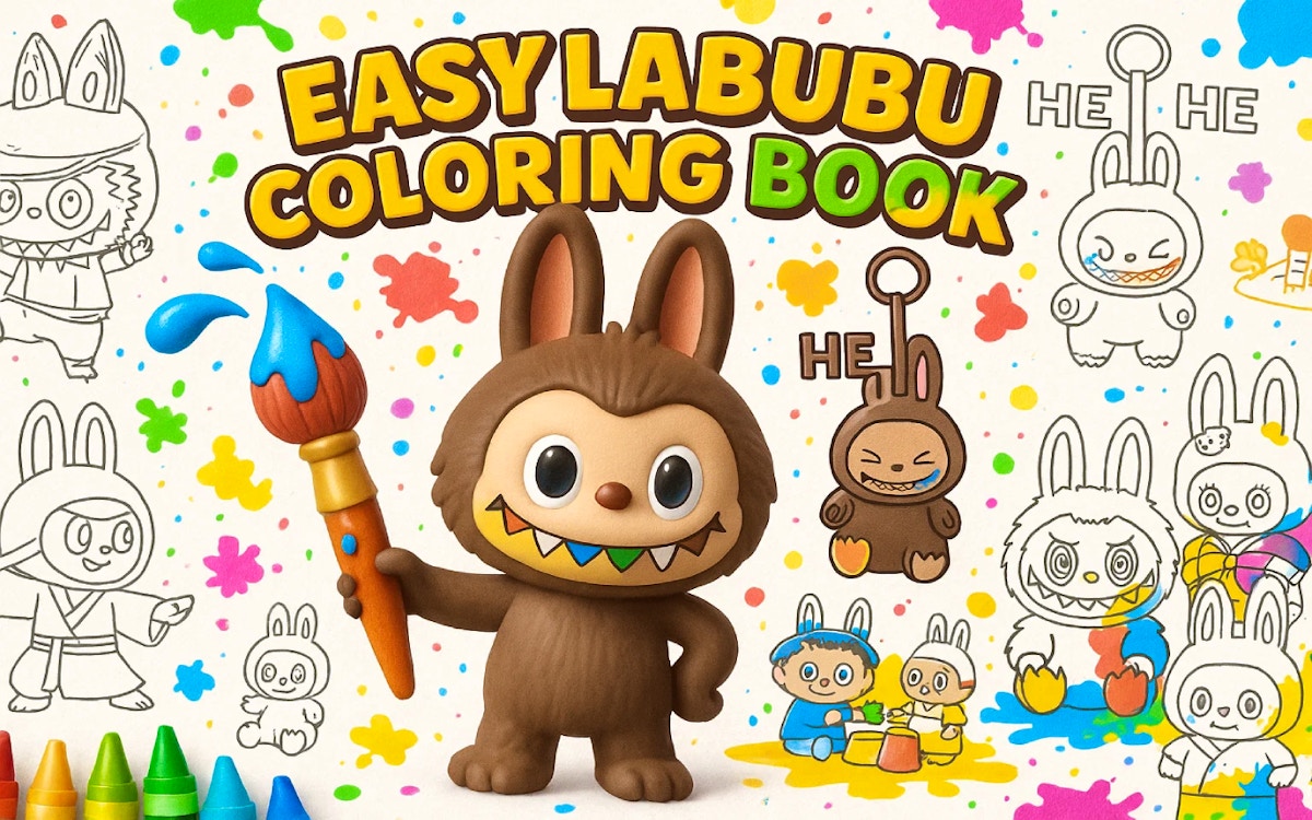 Easy Labubu Coloring Book