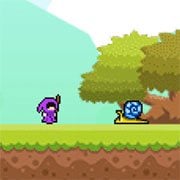 Wizard With Cane In Purple Mantle Goes On Journey